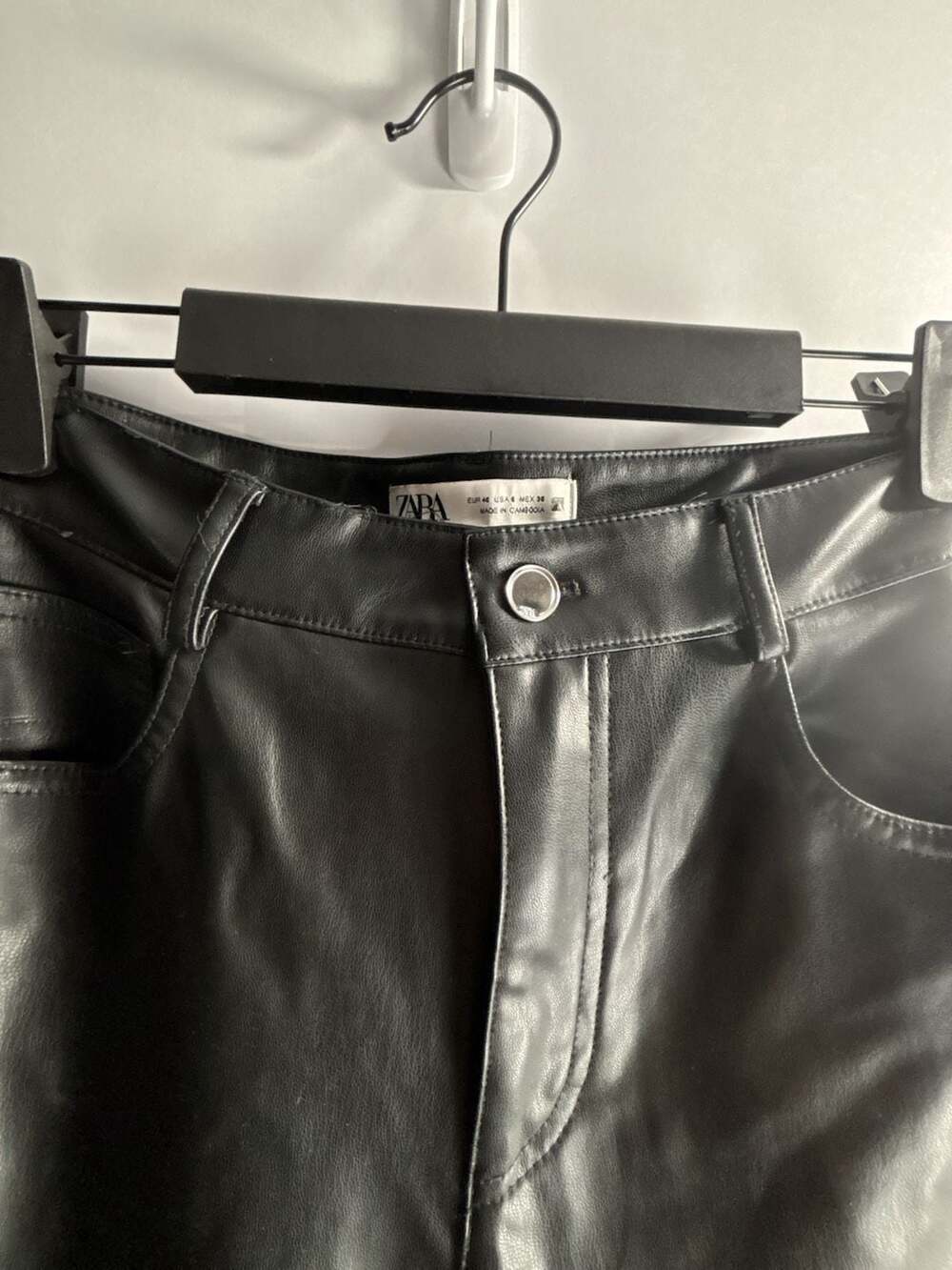 Zara Faux Leather Flared Pants - Picture 3 of 7